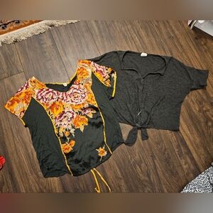Floral Women Crop Top Bundle Set
